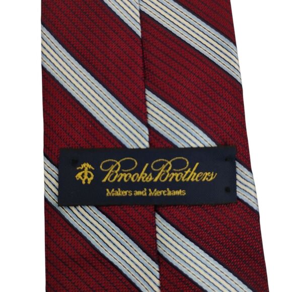 Brooks Brothers Red and Blue Silk Striped Tie 59 inches - Picture 3 of 11